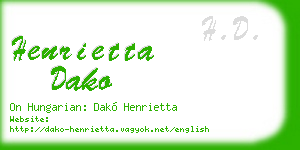 henrietta dako business card